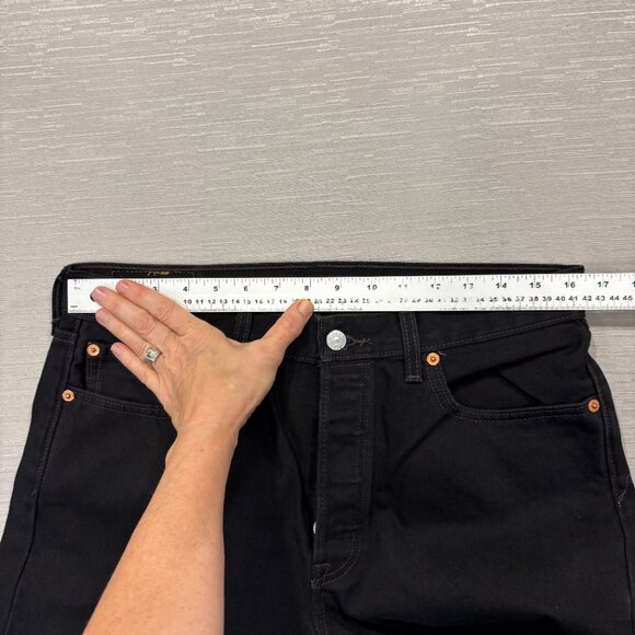 Levis 501 Jeans Black Mens 33 x 30 Button Fly Black 100% Cotton Denim Straight - Picture 8 of 14